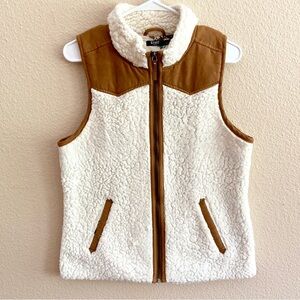 Vest - Cruel Brand - Sherpa & Suede Like - Western Print In - Zipper & Pockets